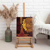 Hawaii Volcano Canvas Wall Art Polynesian and Kakau Pattern