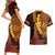 Hawaii Volcano Couples Matching Short Sleeve Bodycon Dress and Hawaiian Shirt Polynesian and Kakau Pattern