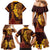 Hawaii Volcano Family Matching Mermaid Dress and Hawaiian Shirt Polynesian and Kakau Pattern