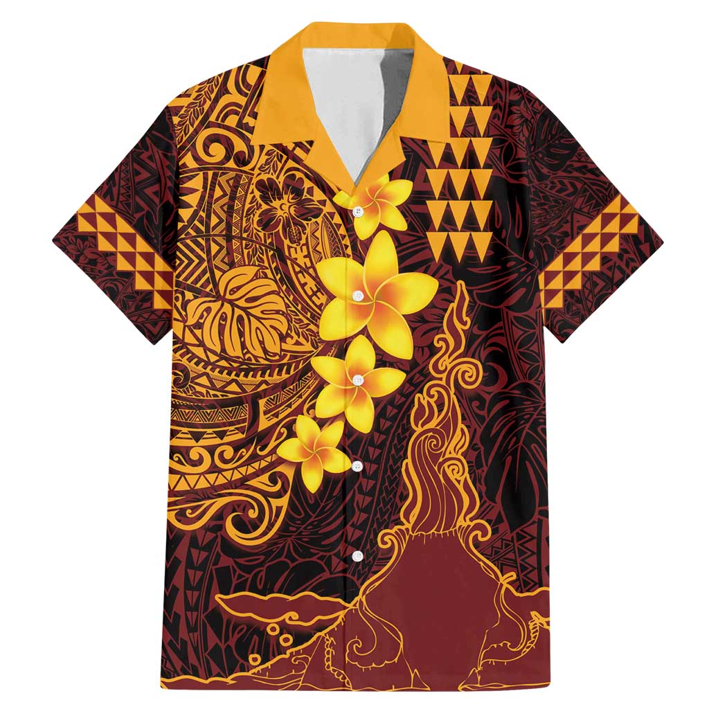 Hawaii Volcano Family Matching Mermaid Dress and Hawaiian Shirt Polynesian and Kakau Pattern