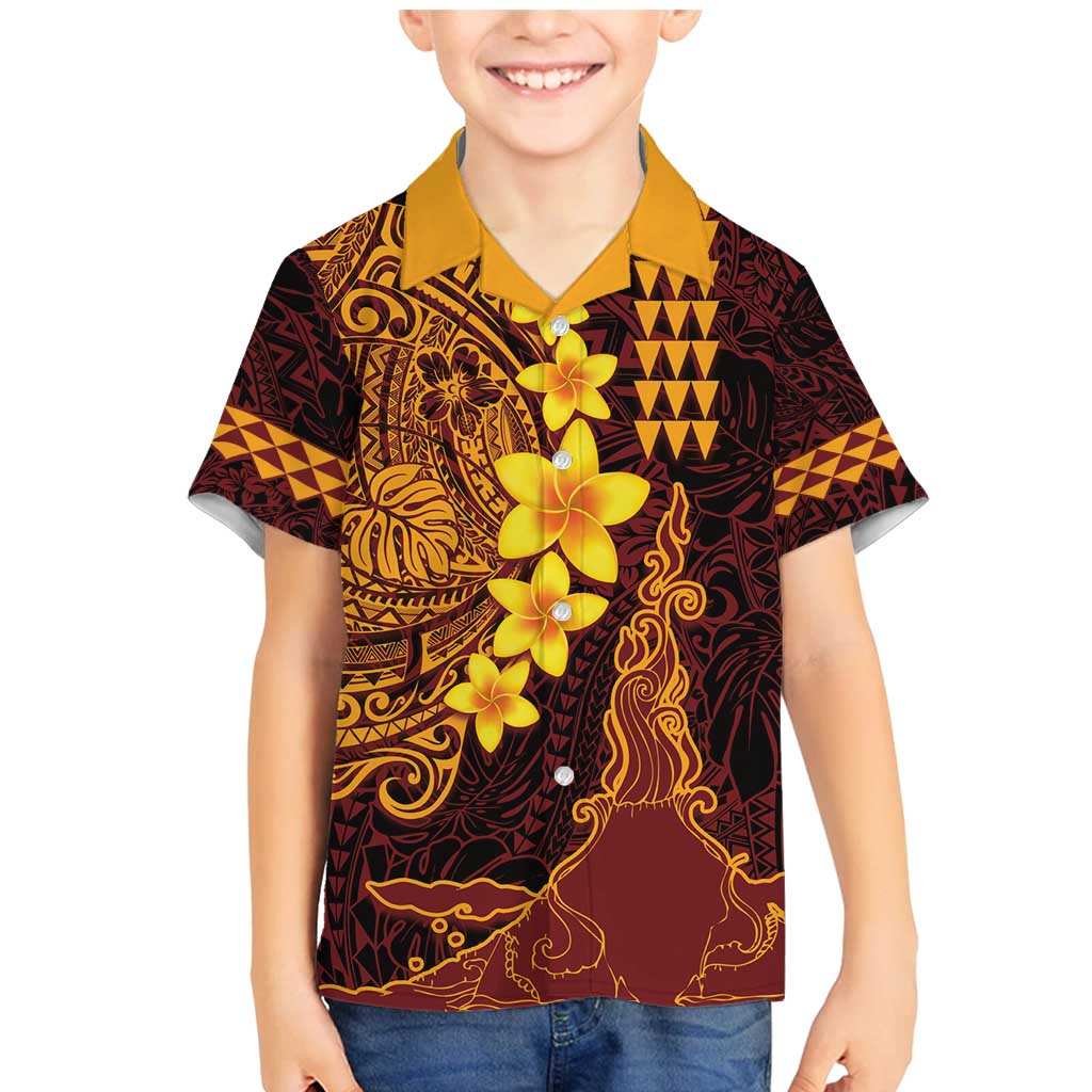 Hawaii Volcano Family Matching Mermaid Dress and Hawaiian Shirt Polynesian and Kakau Pattern