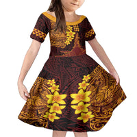 Hawaii Volcano Family Matching Puletasi and Hawaiian Shirt Polynesian and Kakau Pattern