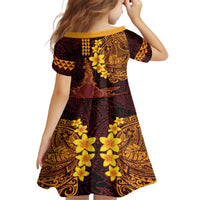 Hawaii Volcano Family Matching Puletasi and Hawaiian Shirt Polynesian and Kakau Pattern