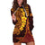 Hawaii Volcano Hoodie Dress Polynesian and Kakau Pattern