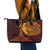 Hawaii Volcano Leather Tote Bag Polynesian and Kakau Pattern