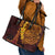 Hawaii Volcano Leather Tote Bag Polynesian and Kakau Pattern