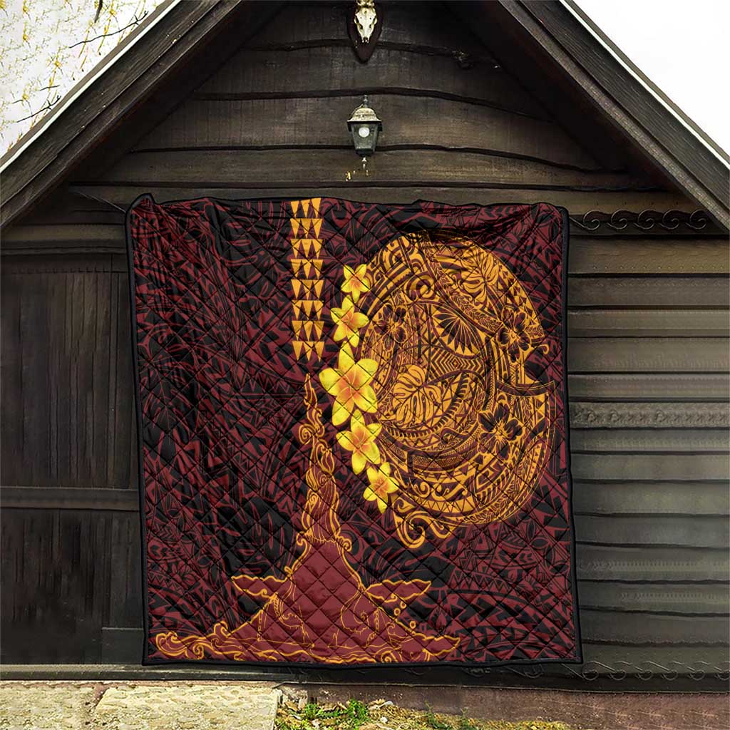 Hawaii Volcano Quilt Polynesian and Kakau Pattern