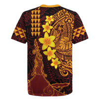 Hawaii Volcano Rugby Jersey Polynesian and Kakau Pattern