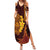 Hawaii Volcano Summer Maxi Dress Polynesian and Kakau Pattern