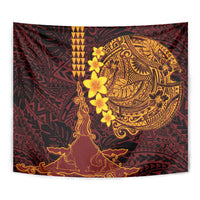 Hawaii Volcano Tapestry Polynesian and Kakau Pattern