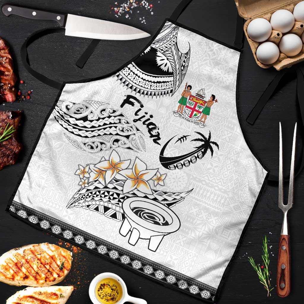 Fijian Traditional Culture Apron Tapa Tribal Tattoos LT03 White - Polynesian Pride