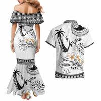 Fijian Traditional Culture Couples Matching Mermaid Dress and Hawaiian Shirt Tapa Tribal Tattoos - Polynesian Pride