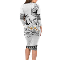 Fijian Traditional Culture Family Matching Long Sleeve Bodycon Dress and Hawaiian Shirt Tapa Tribal Tattoos - Polynesian Pride