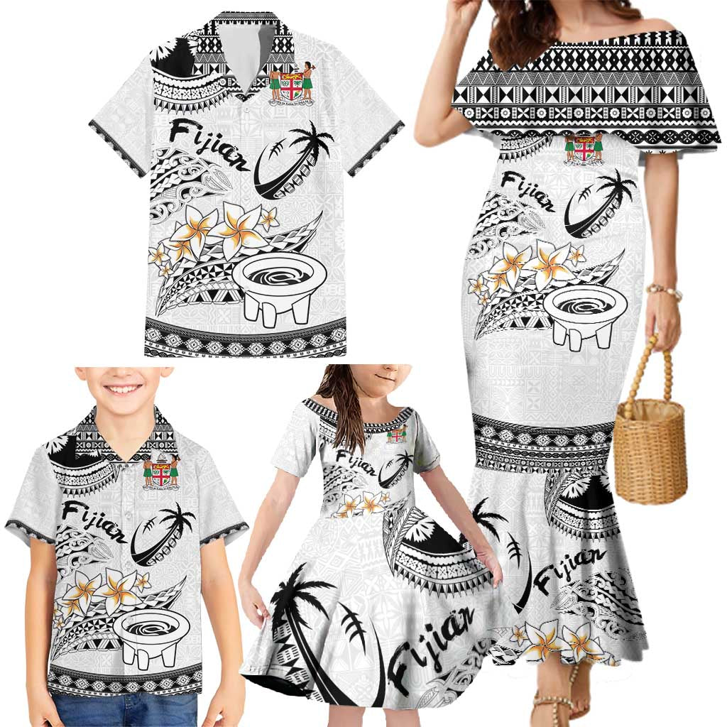 Fijian Traditional Culture Family Matching Mermaid Dress and Hawaiian Shirt Tapa Tribal Tattoos - Polynesian Pride