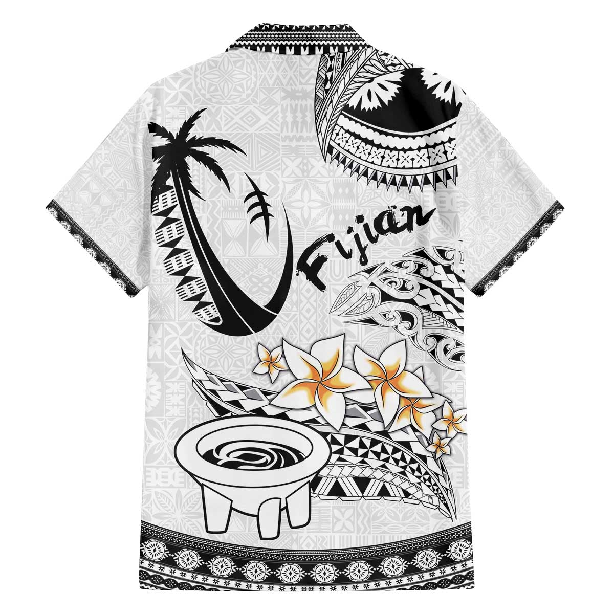 Fijian Traditional Culture Family Matching Off The Shoulder Long Sleeve Dress and Hawaiian Shirt Tapa Tribal Tattoos - Polynesian Pride