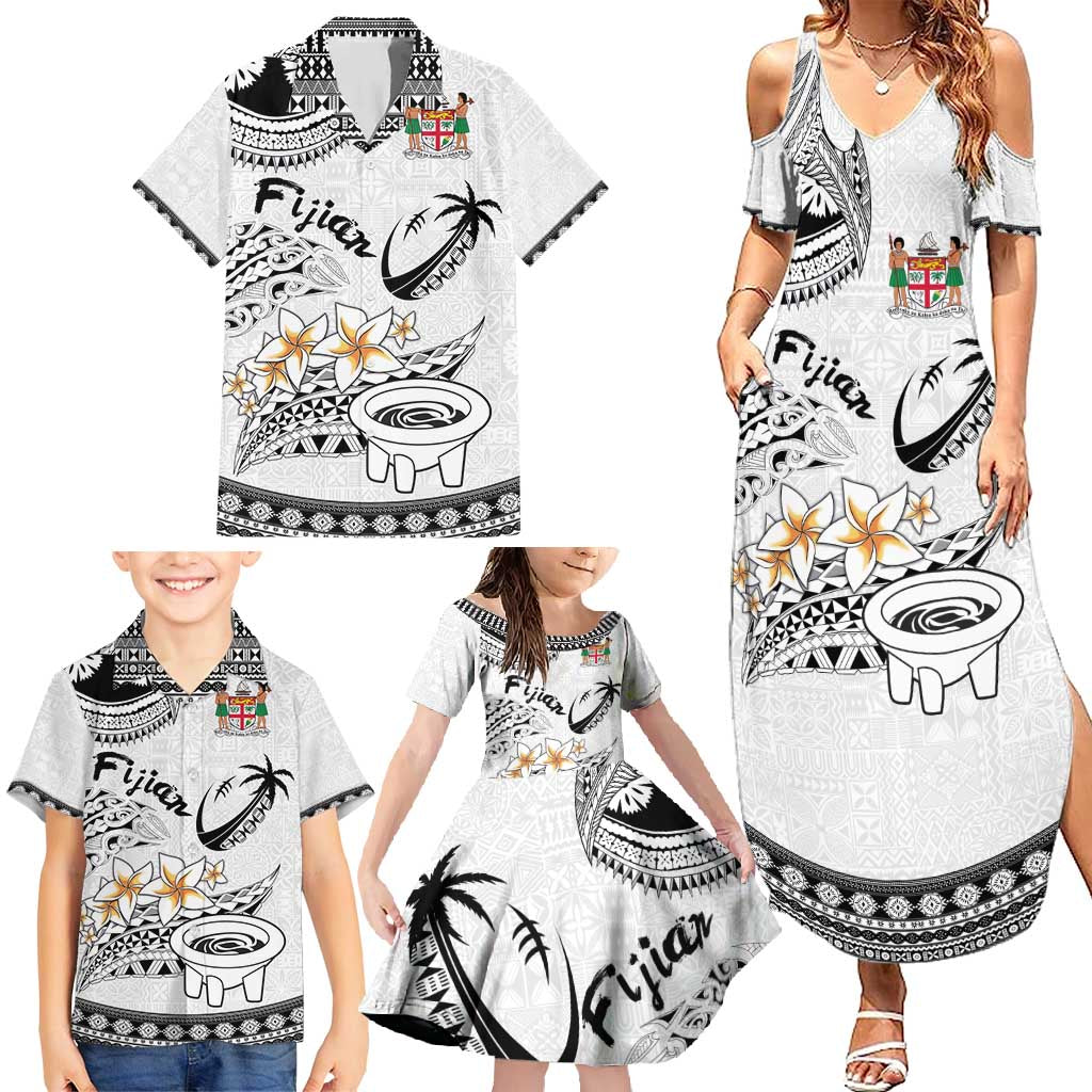 Fijian Traditional Culture Family Matching Summer Maxi Dress and Hawaiian Shirt Tapa Tribal Tattoos - Polynesian Pride