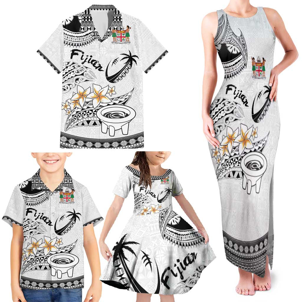 Fijian Traditional Culture Family Matching Tank Maxi Dress and Hawaiian Shirt Tapa Tribal Tattoos - Polynesian Pride