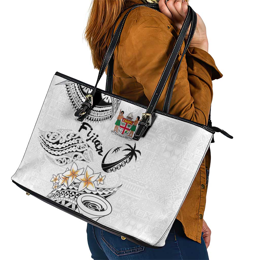 Fijian Traditional Culture Leather Tote Bag Tapa Tribal Tattoos - Polynesian Pride