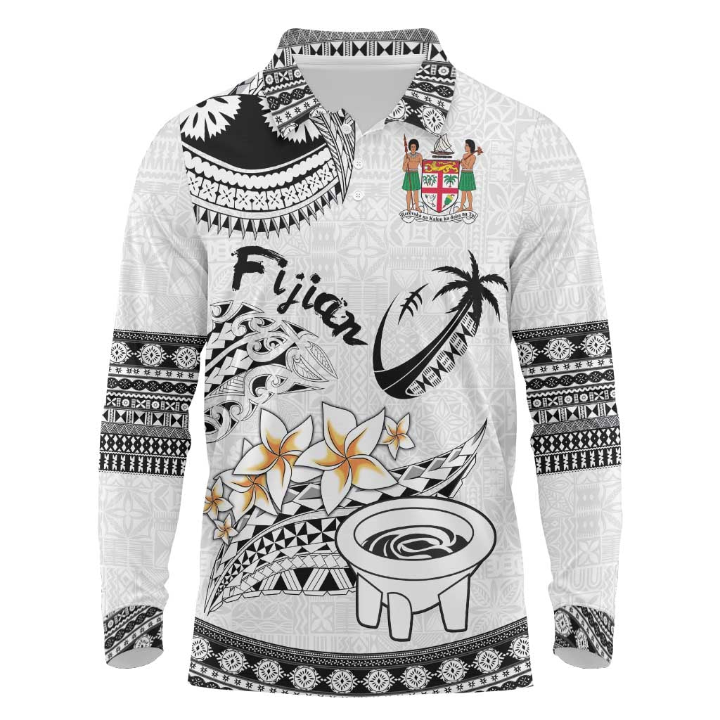 Fijian Traditional Culture Long Sleeve Polo Shirt Tapa Tribal Tattoos - Polynesian Pride