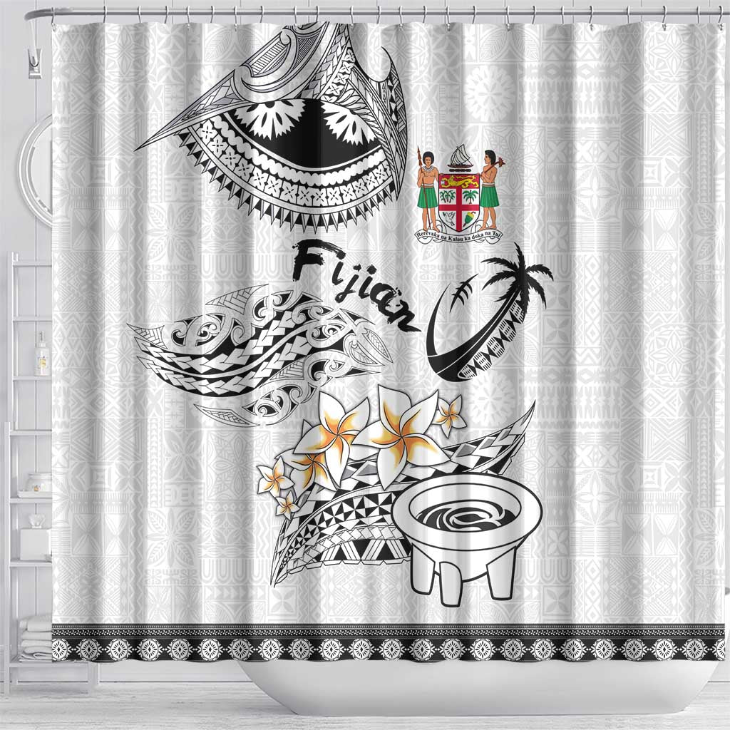 Fijian Traditional Culture Shower Curtain Tapa Tribal Tattoos - Polynesian Pride