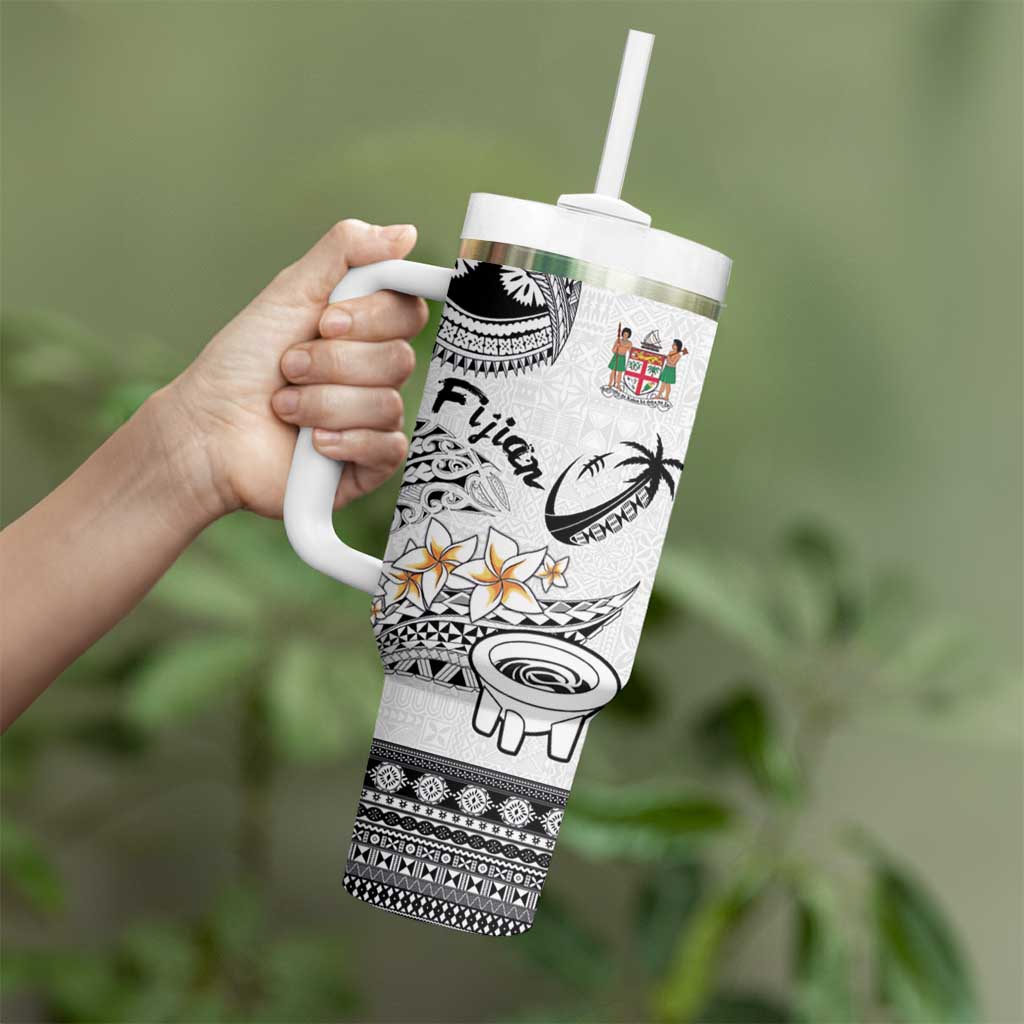 Fijian Traditional Culture Tumbler With Handle Tapa Tribal Tattoos - Polynesian Pride