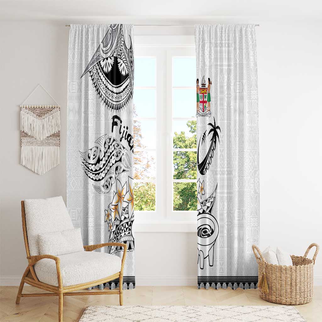 Fijian Traditional Culture Window Curtain Tapa Tribal Tattoos - Polynesian Pride