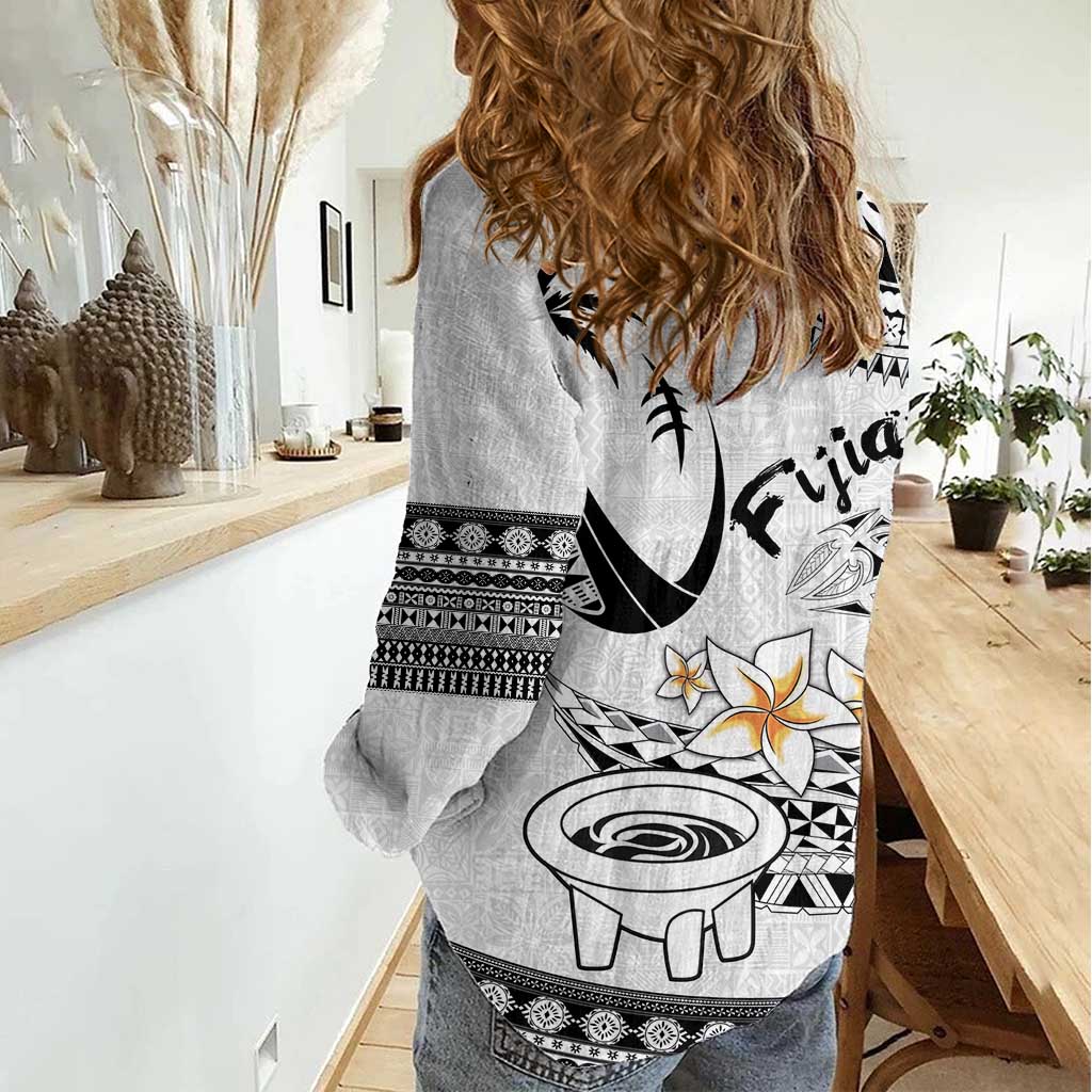 Fijian Traditional Culture Women Casual Shirt Tapa Tribal Tattoos LT03 - Polynesian Pride