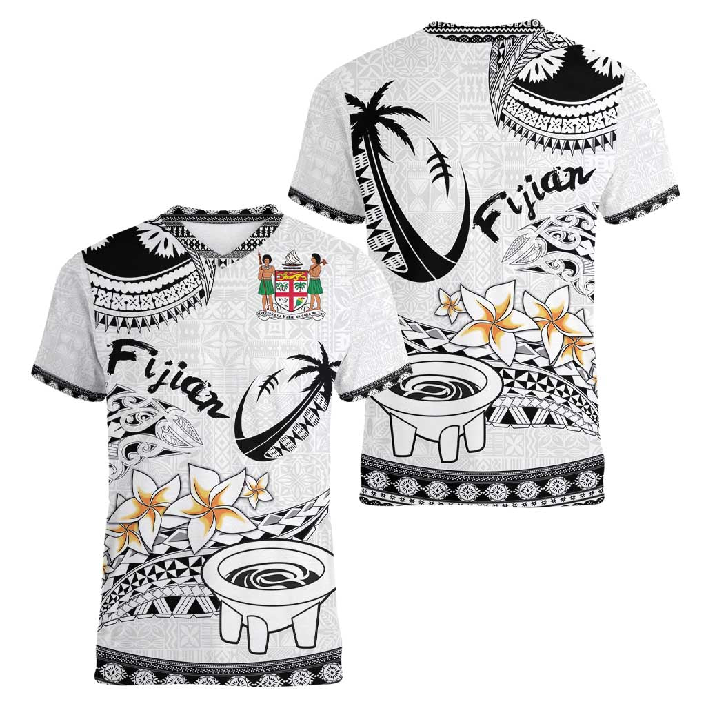 Fijian Traditional Culture Women V-Neck T-Shirt Tapa Tribal Tattoos LT03 - Polynesian Pride