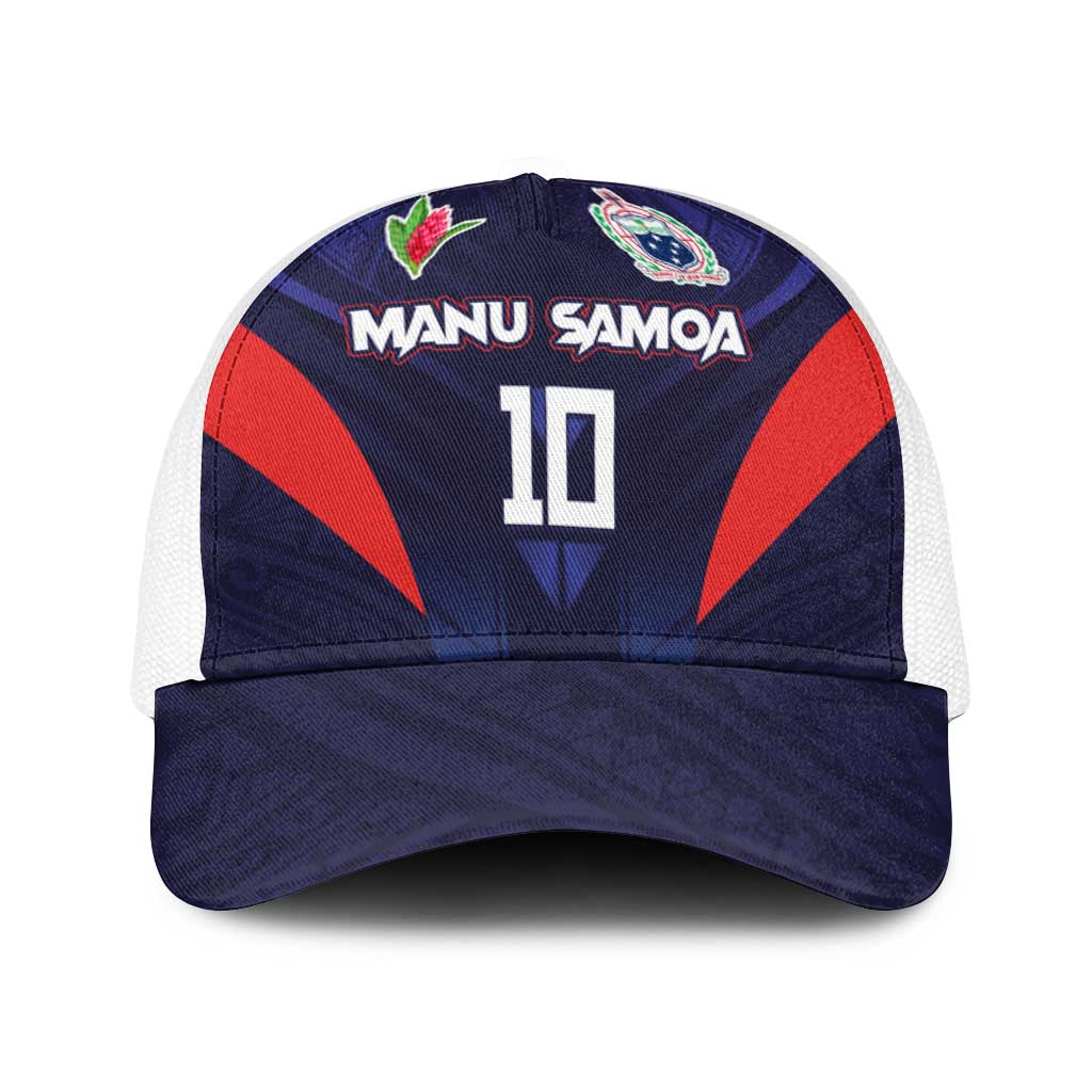Custom Rugby Samoa Baseball Net Cap Siva Tau Spirit Sporty Vibes - Polynesian Pride