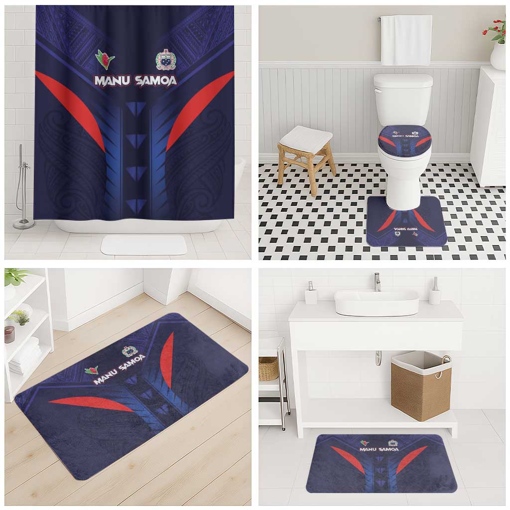 Rugby Samoa Bathroom Set Siva Tau Spirit Sporty Vibes - Polynesian Pride