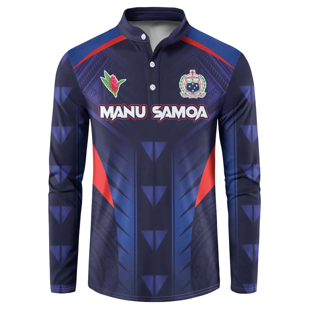 Custom Rugby Samoa Button Sweatshirt Siva Tau Spirit Sporty Vibes - Polynesian Pride
