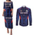 Custom Rugby Samoa Couples Matching Puletasi and Long Sleeve Button Shirt Siva Tau Spirit Sporty Vibes - Polynesian Pride