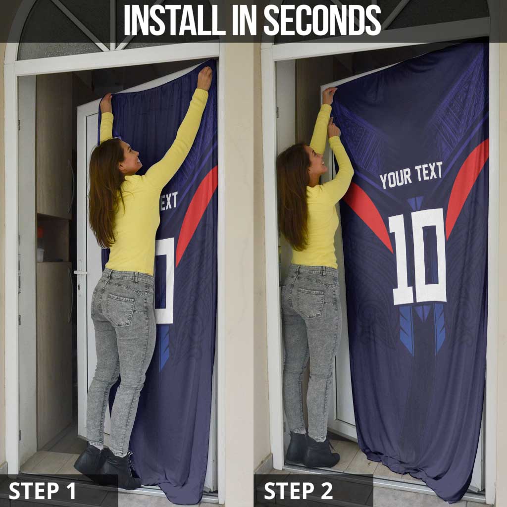 Custom Rugby Samoa Door Cover Siva Tau Spirit Sporty Vibes - Polynesian Pride