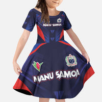 Custom Rugby Samoa Family Matching Long Sleeve Bodycon Dress and Hawaiian Shirt Siva Tau Spirit Sporty Vibes - Polynesian Pride