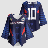 Custom Rugby Samoa Kimono Sleeve Blouse Siva Tau Spirit Sporty Vibes - Polynesian Pride