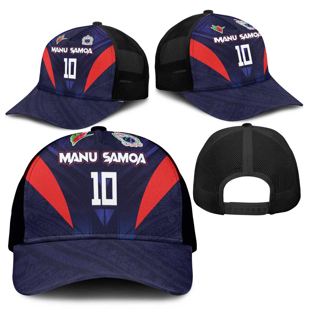 Custom Rugby Samoa Mesh Trucker Cap Siva Tau Spirit Sporty Vibes - Polynesian Pride