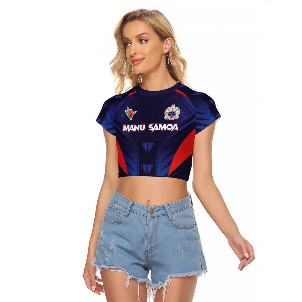 Custom Rugby Samoa Raglan Cropped T Shirt Siva Tau Spirit Sporty Vibes - Polynesian Pride