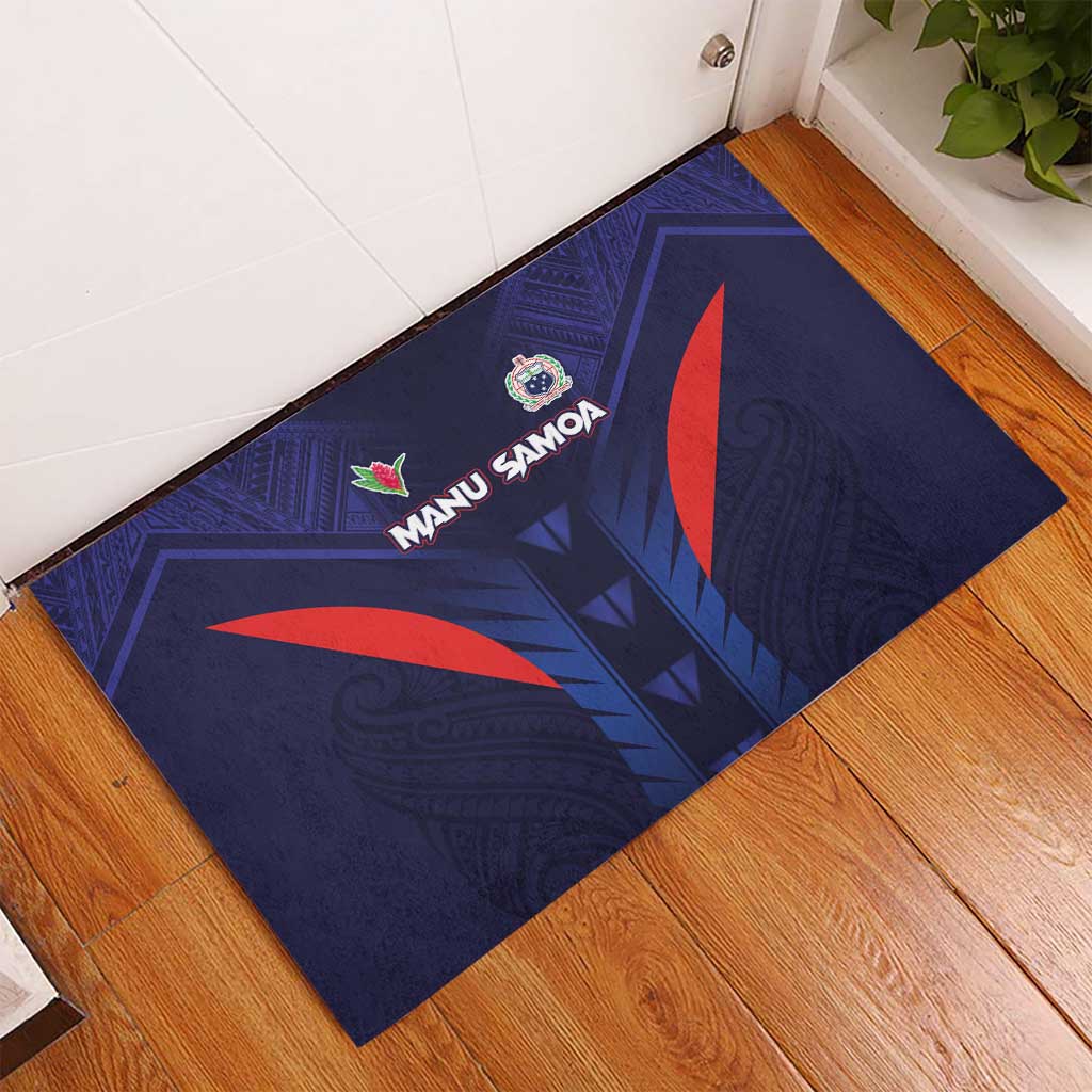 Rugby Samoa Rubber Doormat Siva Tau Spirit Sporty Vibes - Polynesian Pride