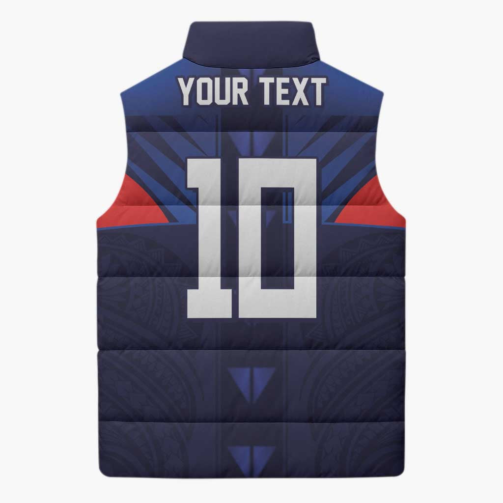 Custom Rugby Samoa Sleeveless Puffer Jacket Siva Tau Spirit Sporty Vibes - Polynesian Pride