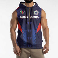 Custom Rugby Samoa Sleeveless Zip Hoodie Siva Tau Spirit Sporty Vibes - Polynesian Pride