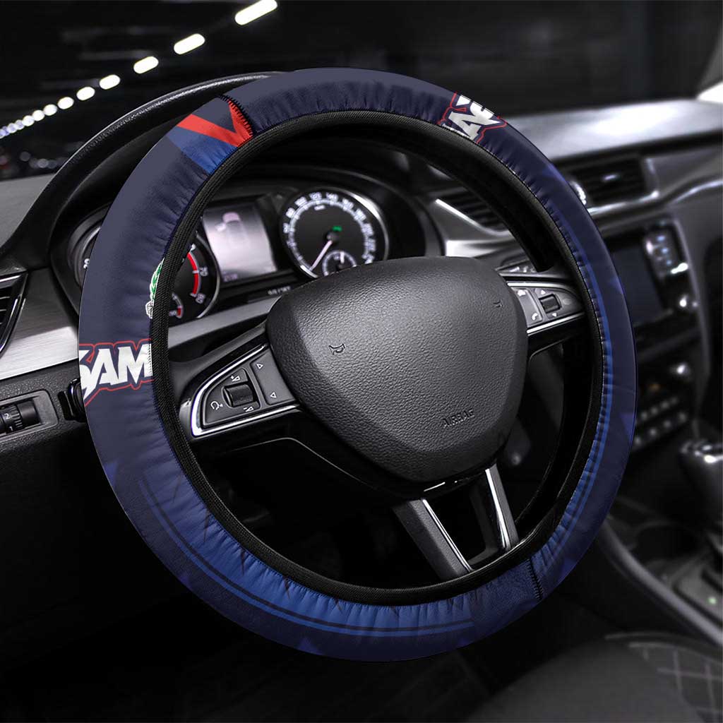 Rugby Samoa Steering Wheel Cover Siva Tau Spirit Sporty Vibes - Polynesian Pride