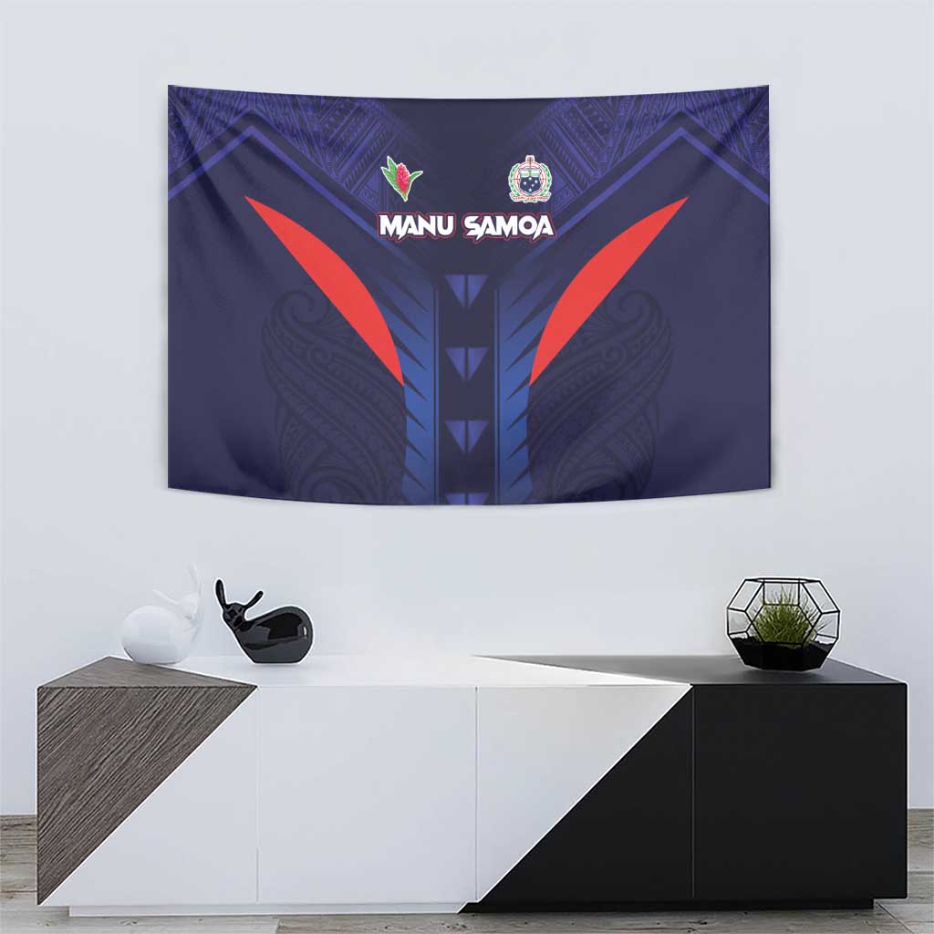 Rugby Samoa Tapestry Siva Tau Spirit Sporty Vibes - Polynesian Pride