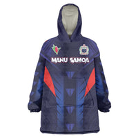 Custom Rugby Samoa Wearable Blanket Hoodie Siva Tau Spirit Sporty Vibes - Polynesian Pride