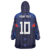 Custom Rugby Samoa Wearable Blanket Hoodie Siva Tau Spirit Sporty Vibes - Polynesian Pride