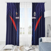 Rugby Samoa Window Curtain Siva Tau Spirit Sporty Vibes - Polynesian Pride
