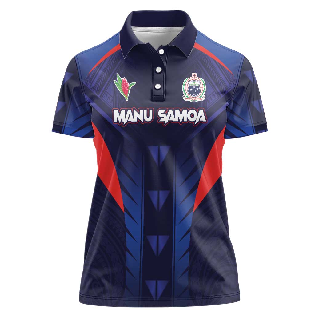 Custom Rugby Samoa Women Polo Shirt Siva Tau Spirit Sporty Vibes - Polynesian Pride