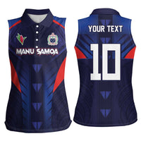 Custom Rugby Samoa Women Sleeveless Polo Shirt Siva Tau Spirit Sporty Vibes - Polynesian Pride