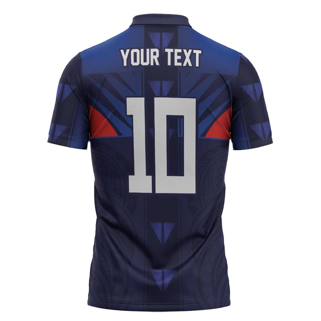 Custom Rugby Samoa Zipper Polo Shirt Siva Tau Spirit Sporty Vibes - Polynesian Pride