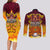 PNG Port Moresby Vipers Rugby Couples Matching Long Sleeve Bodycon Dress and Long Sleeve Button Shirts Fire Vipers Mix PNG Bird Polynesian Tattoo LT03 - Polynesian Pride