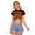 PNG Port Moresby Vipers Rugby Raglan Cropped T Shirt Fire Vipers Mix PNG Bird Polynesian Tattoo LT03 Female Yellow - Polynesian Pride
